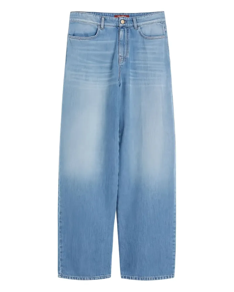 Max Mara Jeans mit Leder-Patch - Blau Blau