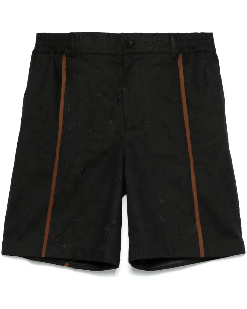 Feng Chen Wang Shorts mit Streifendetail - Schwarz Schwarz