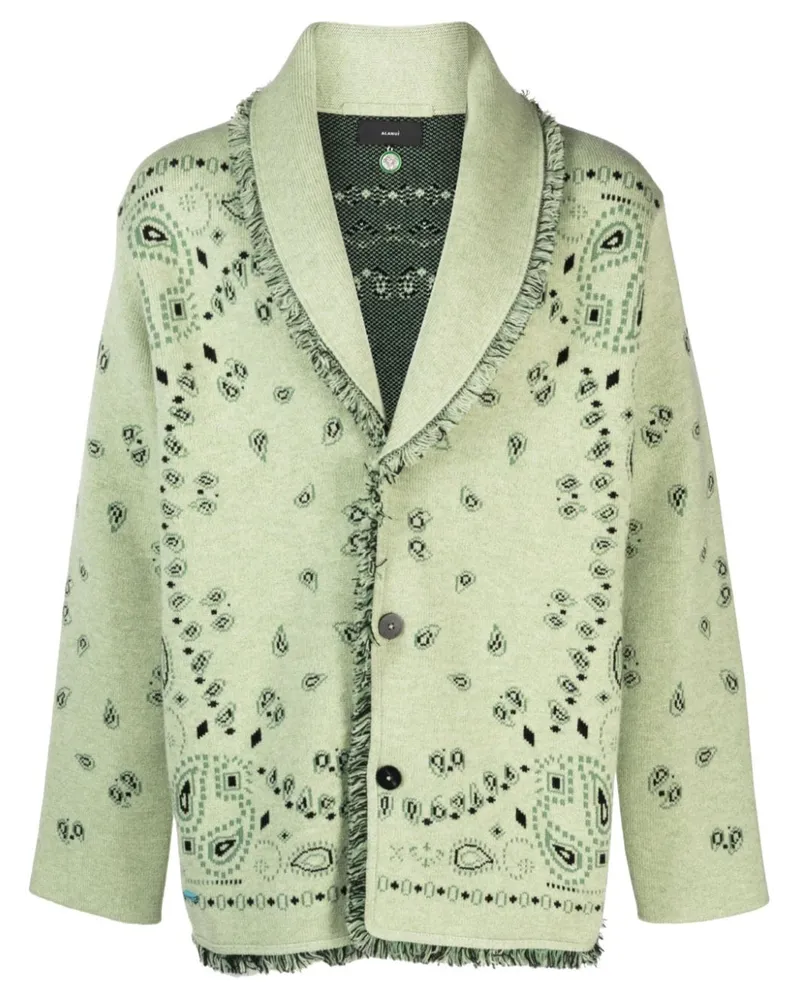 Alanui Cardigan aus Kaschmir mit Bandana-Jacquard - Grün Grün