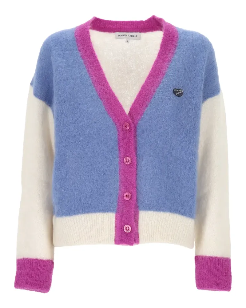 Maison Labiche Heredia Cardigan in Colour-Block-Optik - Weiß Weiß
