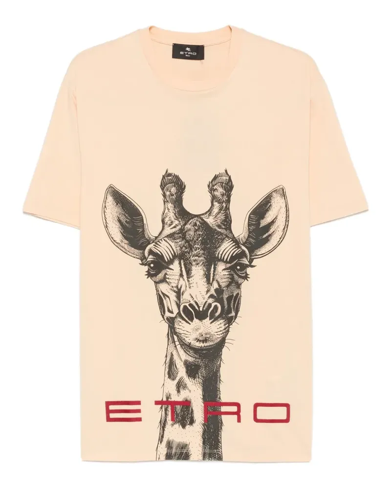 Etro T-Shirt mit Giraffen-Print - Nude Nude