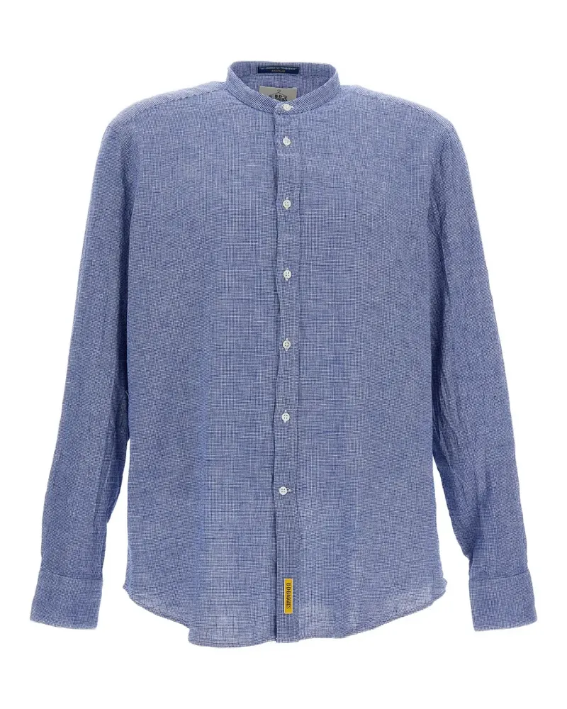 B.D. Baggies check-pattern band-collar shirt - Blau Blau