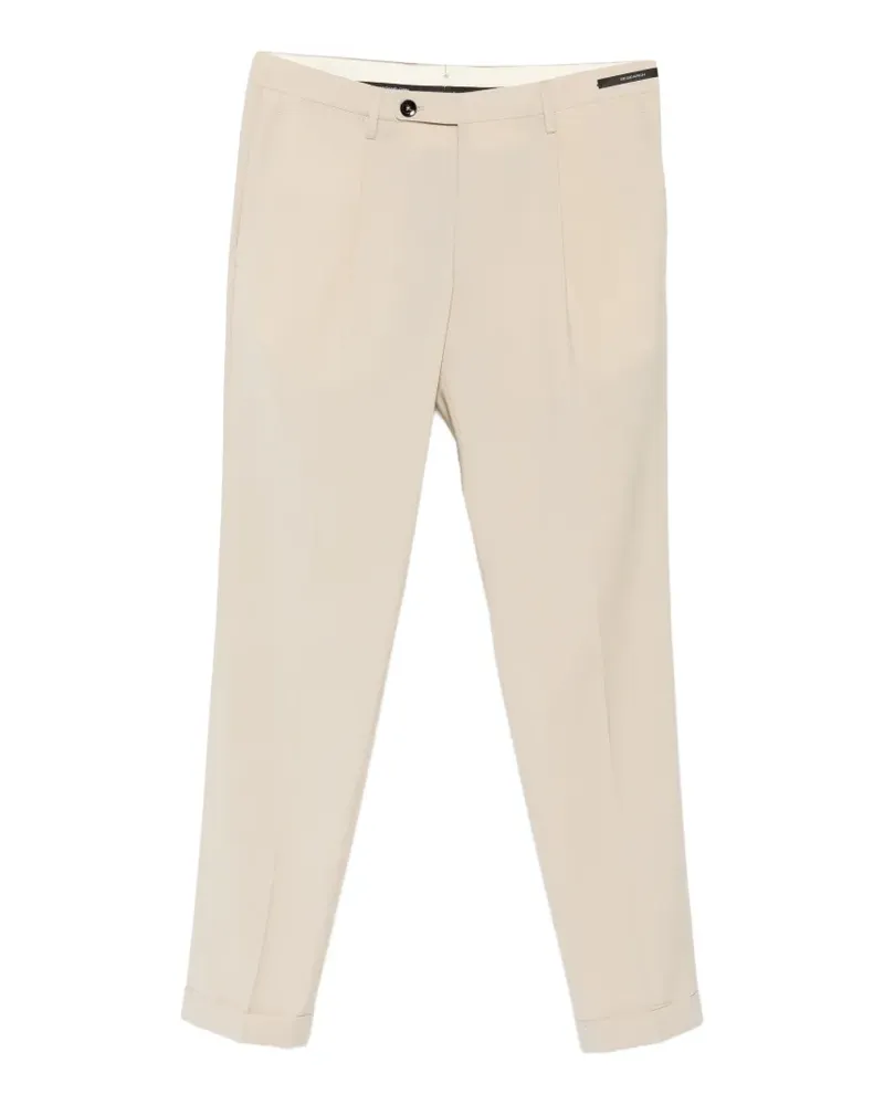 MICHAEL COAL MC Frederick pleated turn-up trousers - Nude Nude