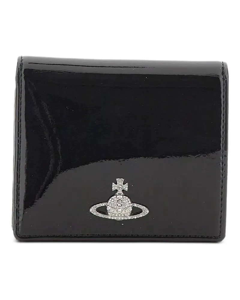 Vivienne Westwood Orb patent wallet - Schwarz Schwarz