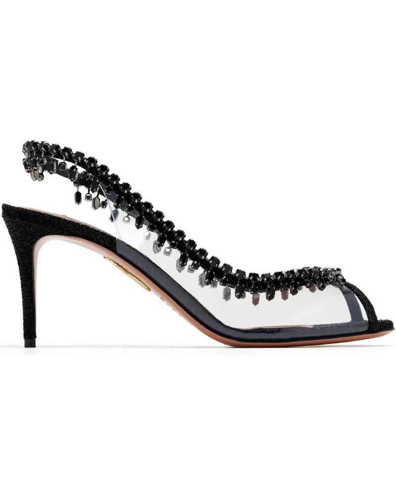 Aquazzura Temptation Crystal Pumps 75mm - Schwarz Schwarz