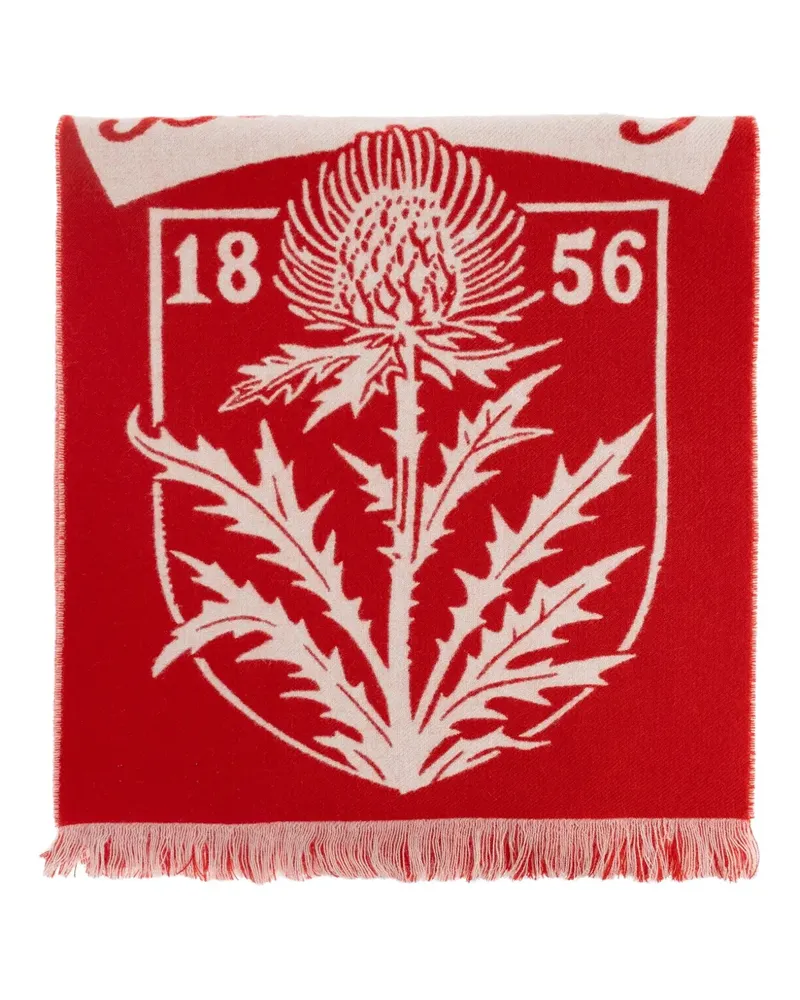 Burberry Fransenschal mit botanischem Motiv - Rot Rot