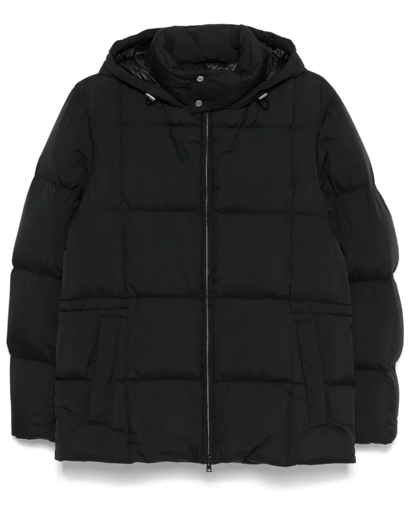Herno Gefütterte Kapuzenjacke - Schwarz Schwarz