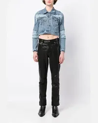 Natasha Zinko Cropped-Jeansjacke im Distressed-Look Blau