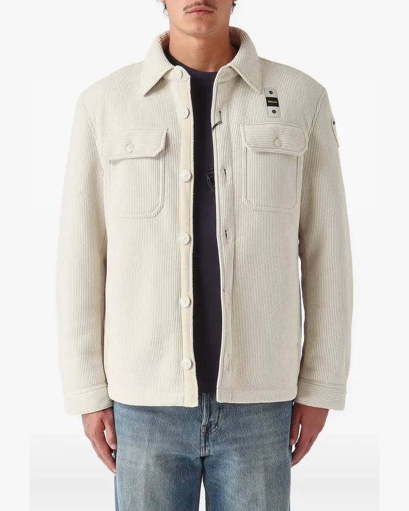 Blauer Eugene corduroy-textured shirt jacket - Nude Nude