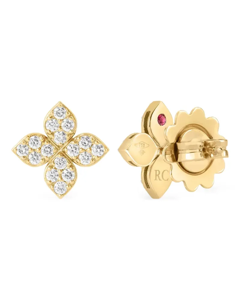 Roberto Coin Princess Flower diamond earrings - Gold Gold
