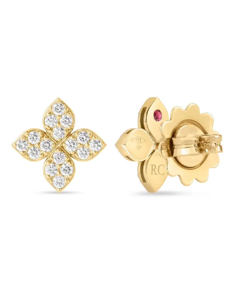 Roberto Coin Princess Flower Ohrringe mit Diamanten - Gold Gold