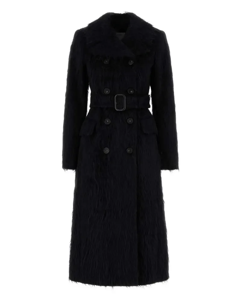 SPORTMAX Modico Mantel mit Faux Fur - Schwarz Schwarz