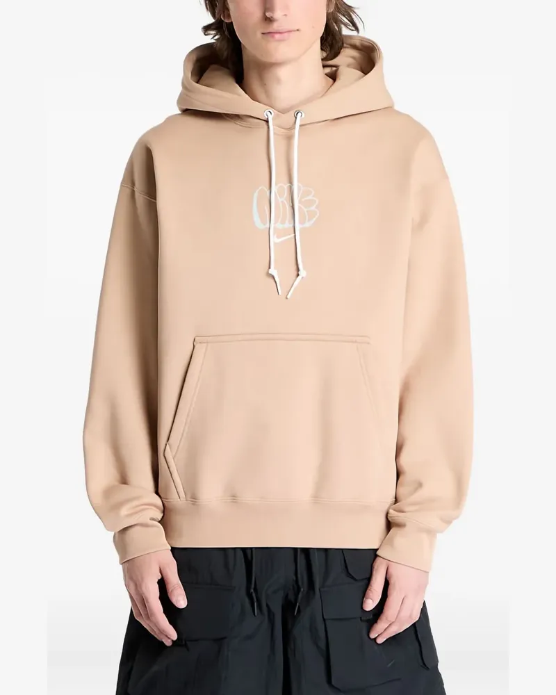 Nike Fleece-Hoodie mit Swoosh-Logo - Nude Nude