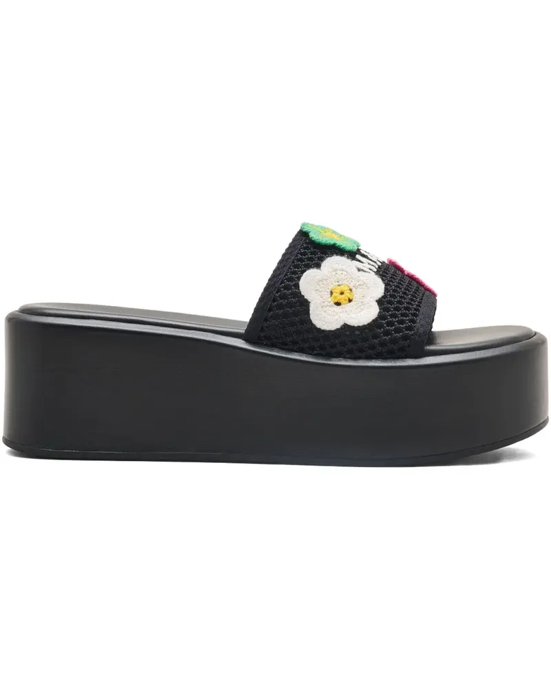 Marc Jacobs The Daisy Crochet Plateau-Pantoletten - Schwarz Schwarz