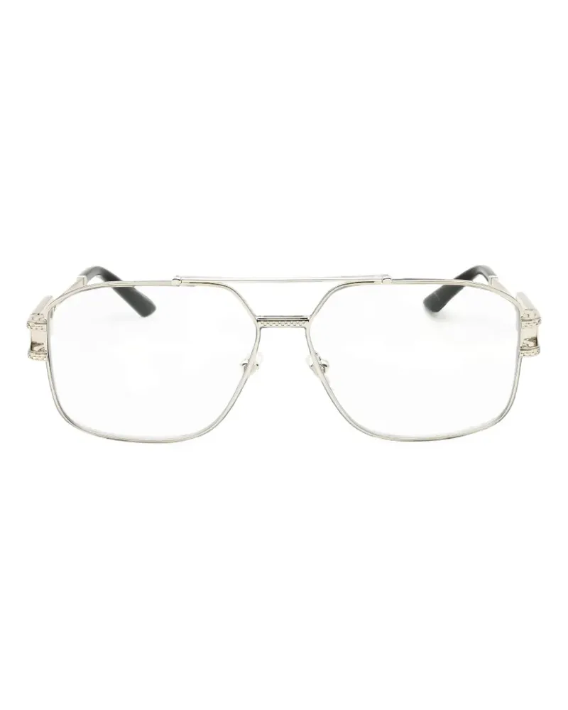 Versace Brille mit geometrischem Gestell - Silber Silber