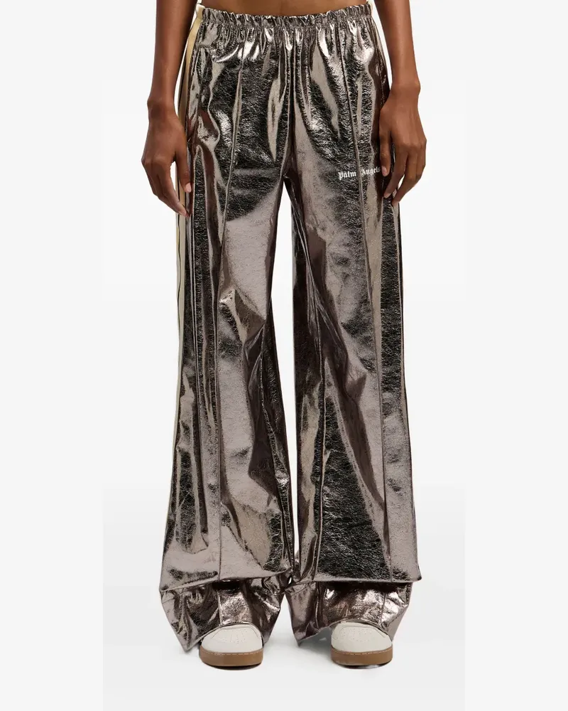 Palm Angels laminated wide-leg track pants - Grau Grau