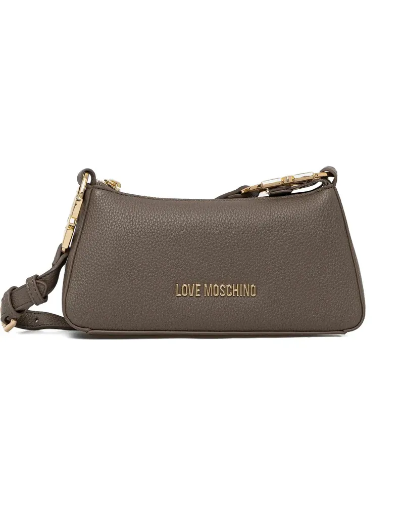 Moschino Schultertasche mit Logo-Anhänger - Braun Braun