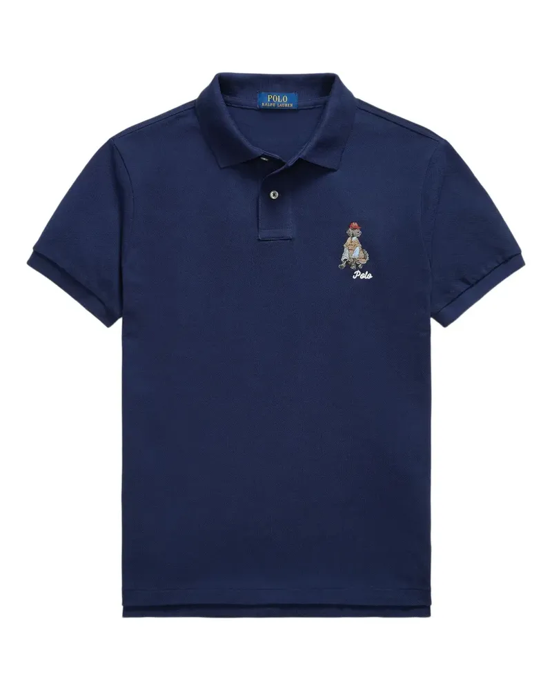 Ralph Lauren Poloshirt mit Hundestickerei - Blau Blau