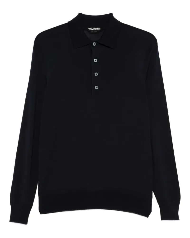 Tom Ford Langärmeliges Poloshirt - Blau Blau