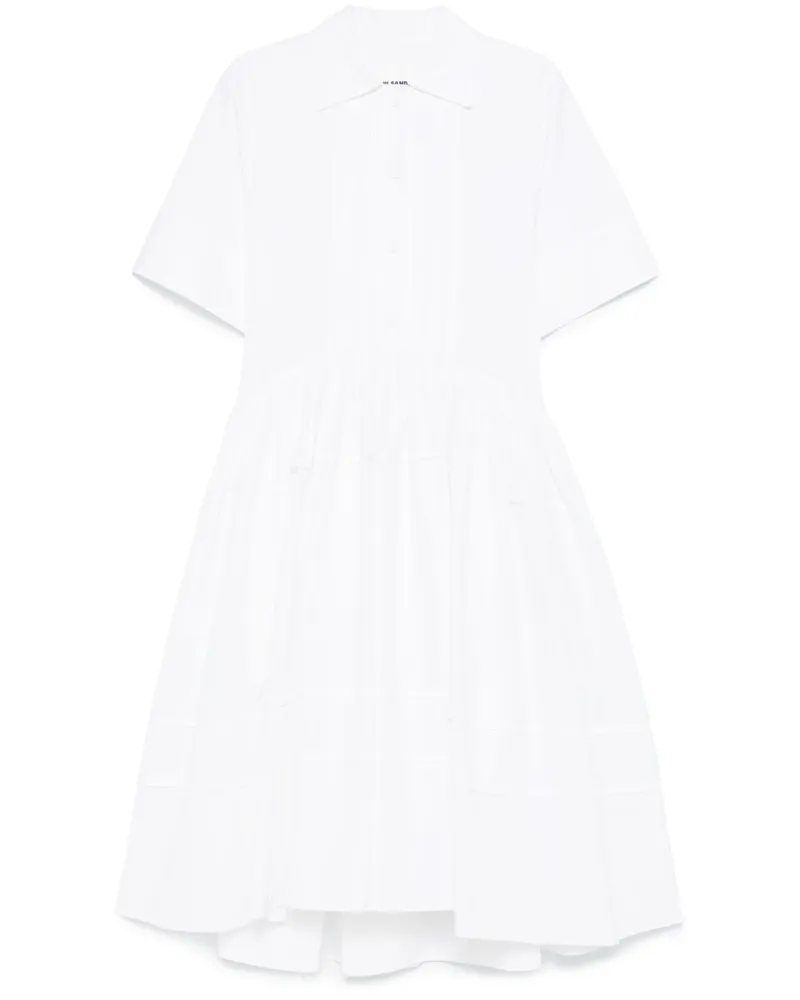 Jil Sander Midikleid aus Baumwolle - Weiß Weiß