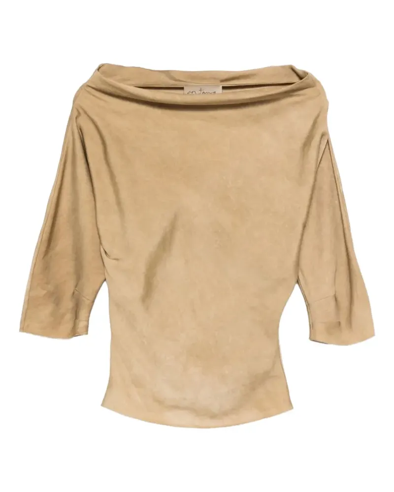 Cortana Opale Oberteil mit U-Boot-Ausschnitt - Nude Nude