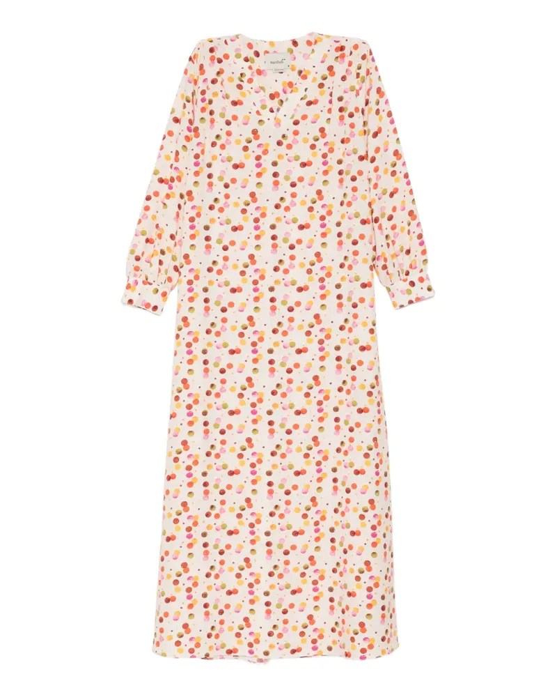 Bambah Kleid mit Polka Dots und Pinselstrich-Print - Rot Rot