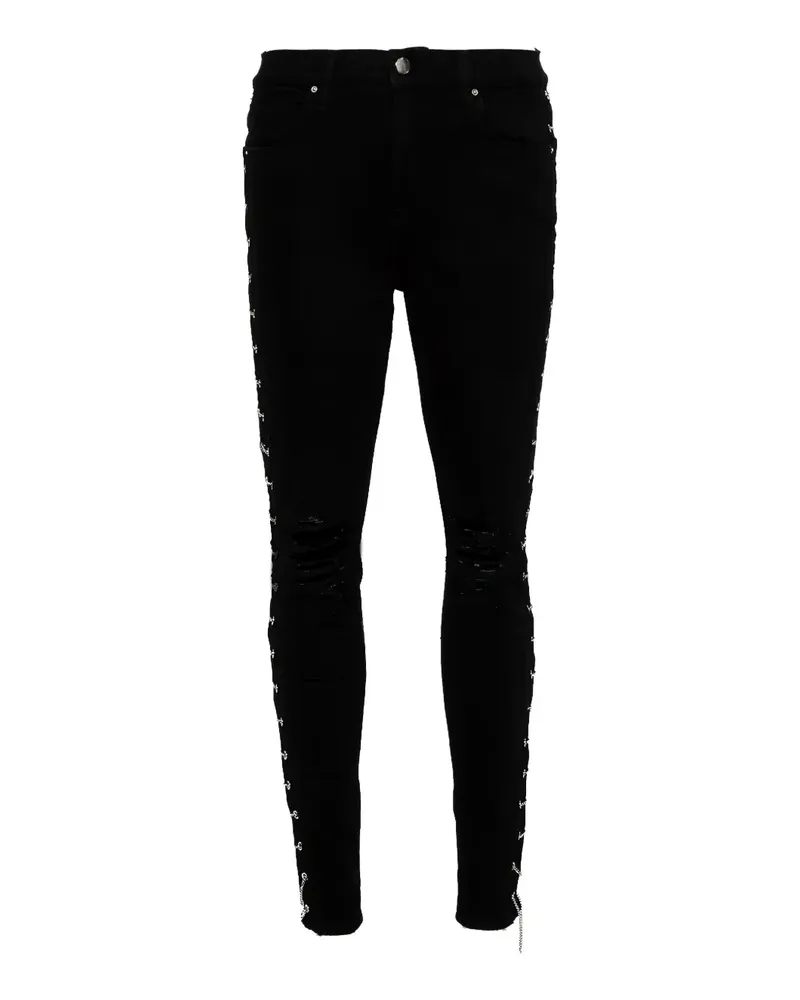 Amiri 2024 Distressed-Jeans mit Kettendetail - Schwarz Schwarz