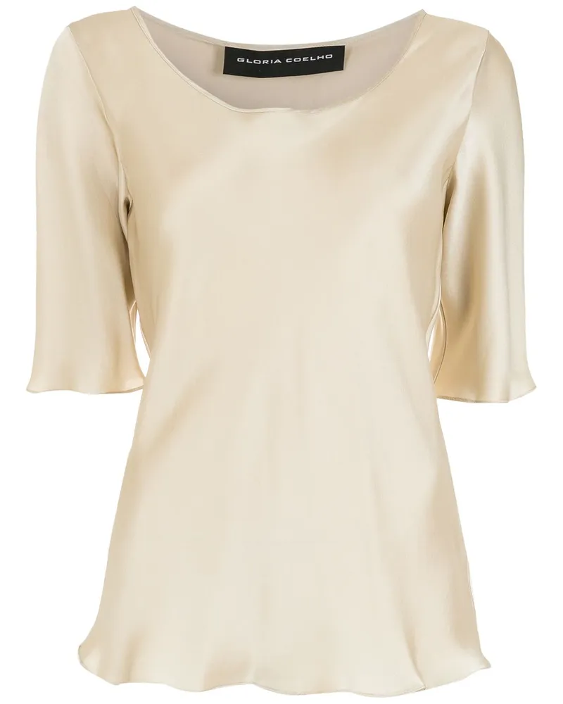 Gloria Coelho T-Shirt aus Seide - Nude Nude