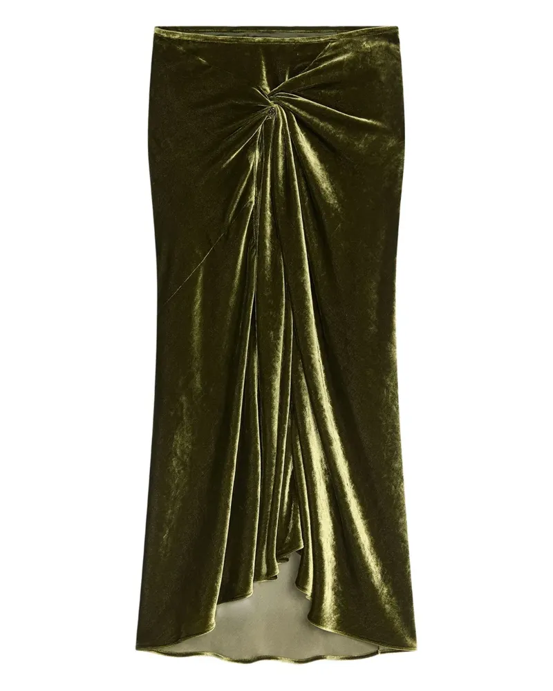 Dries van Noten Drapierter Midirock - Grün Grün