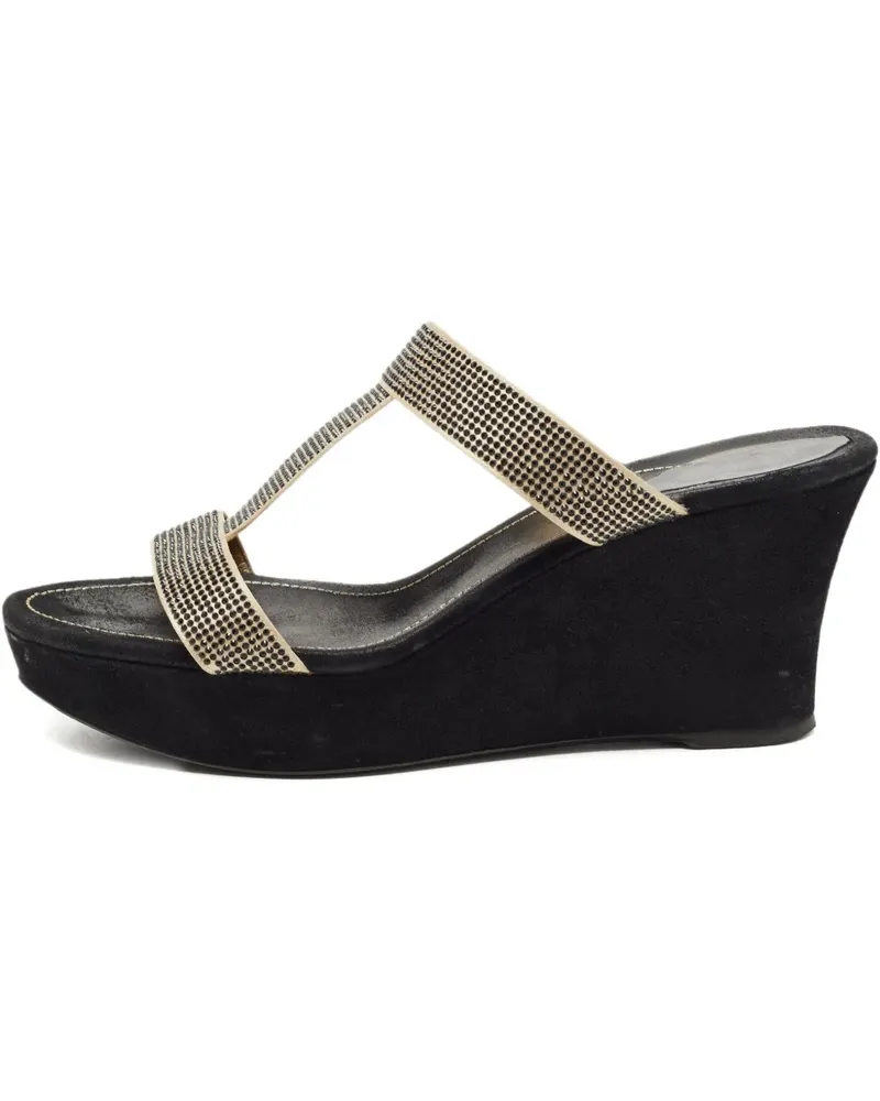 René Caovilla 2024 Mules mit Kristallen 85mm - Gold Gold