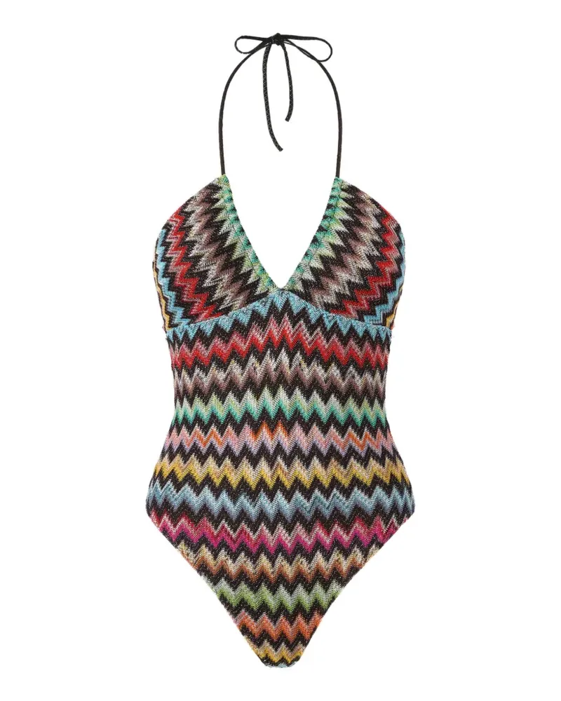 Missoni Badeanzug mit Zickzackmuster - Schwarz Schwarz