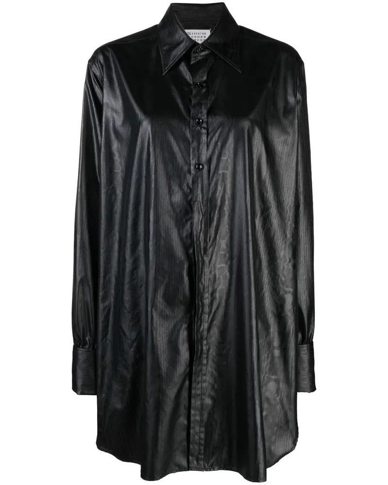 Maison Margiela Hemd in Lederoptik - Schwarz Schwarz