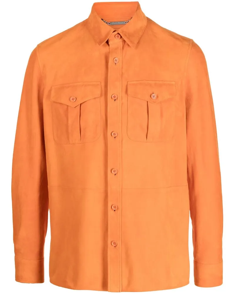 Ralph Lauren Hemdjacke aus Wildleder Orange