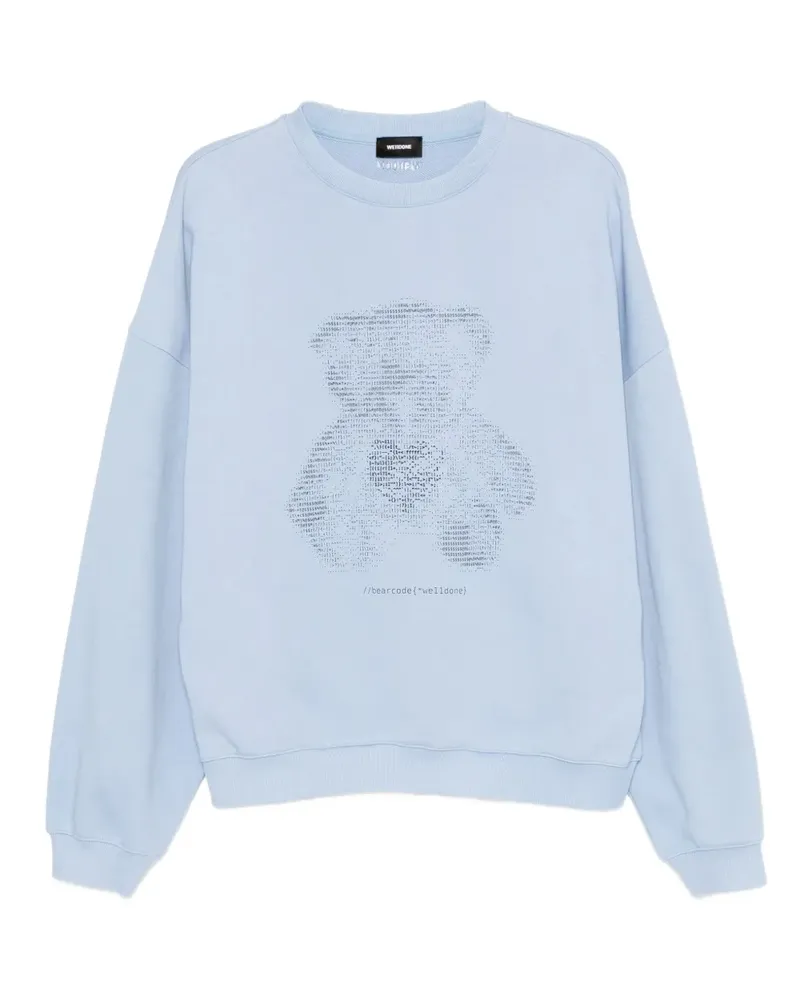 WE 11 DONE Sweatshirt mit Coding-Teddy - Blau Blau
