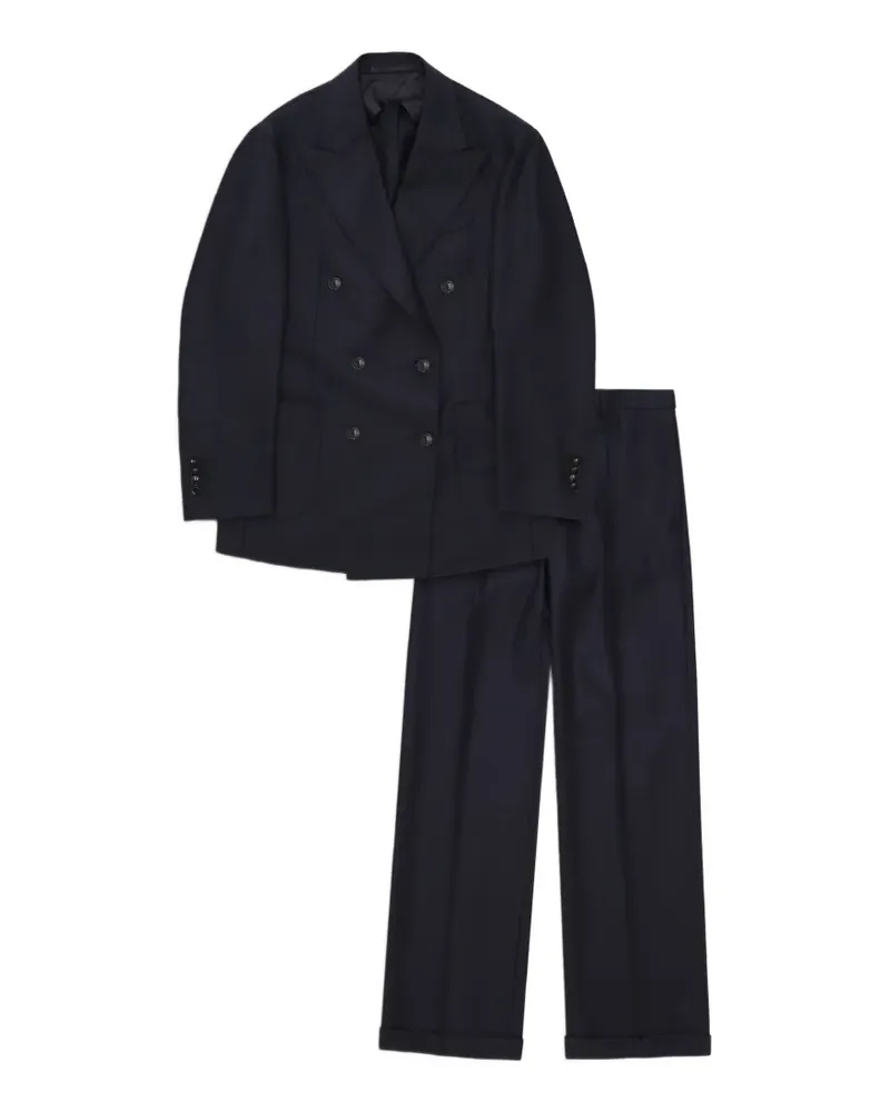 Fortela Bardot double-breasted trouser suit - Blau Blau