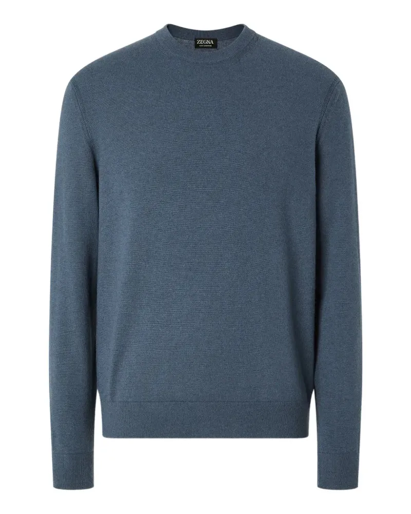Ermenegildo Zegna Hellblauer melierter Oasi Kaschmirpullover Blau