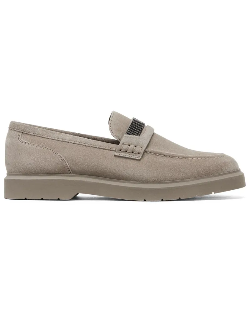 Brunello Cucinelli Loafer mit Kristallen - Nude Nude