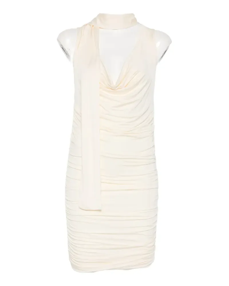 Aya Muse draped-meckline midi dress - Nude Nude