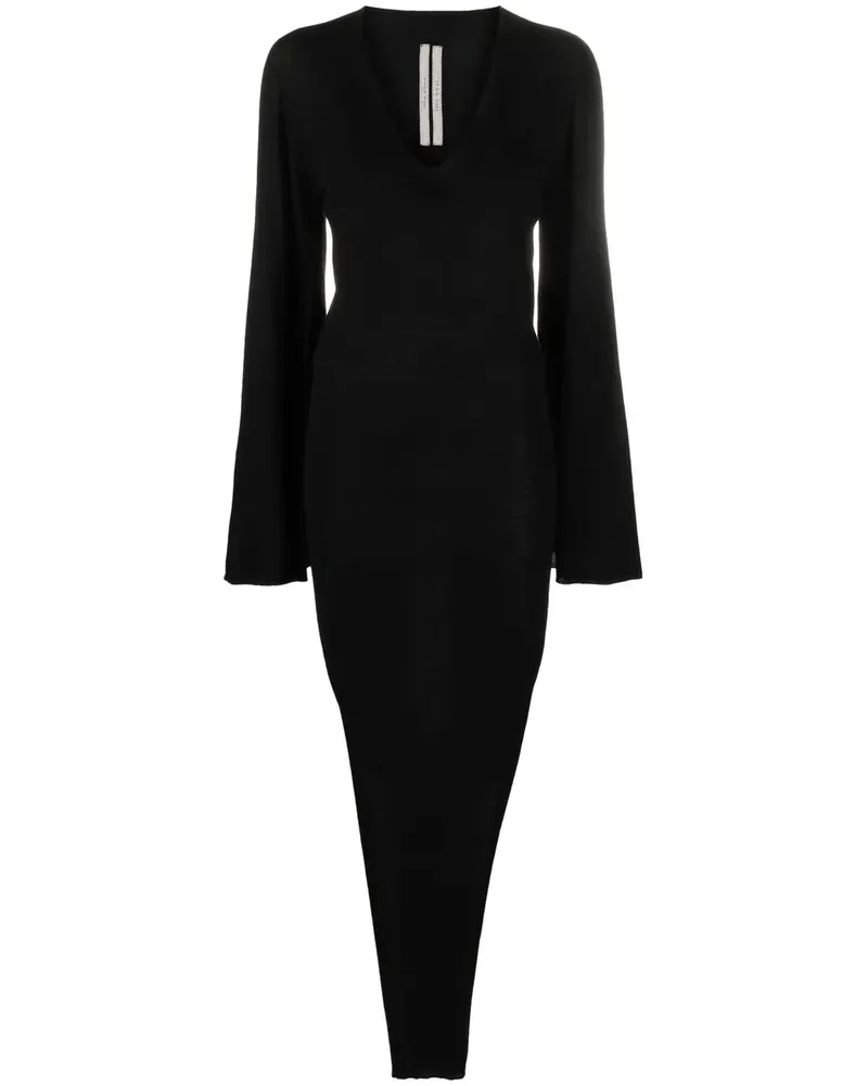 Rick Owens Toga Maxikleid mit V-Ausschnitt - Schwarz Schwarz