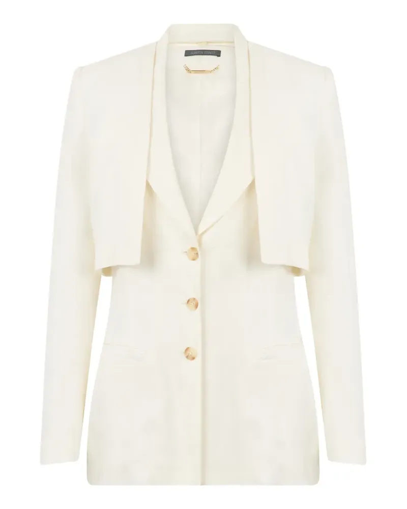 Alberta Ferretti layered-detail single-breasted blazer - Nude Nude