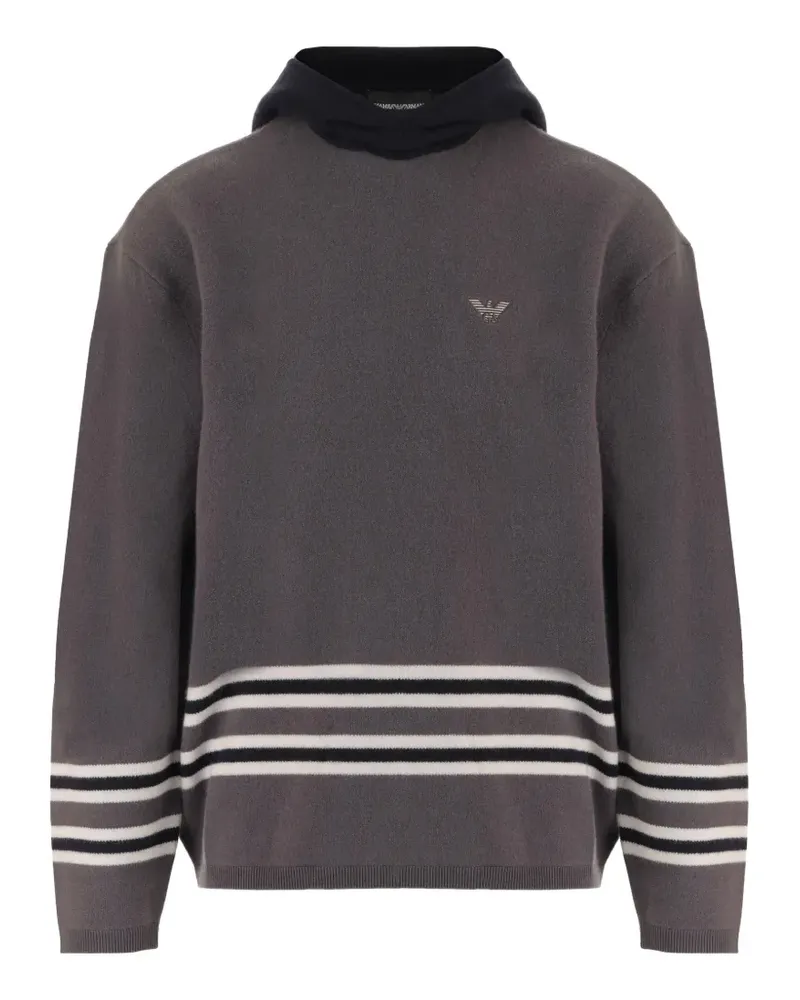 Emporio Armani Hoodie mit Logo-Schild - Grau Grau