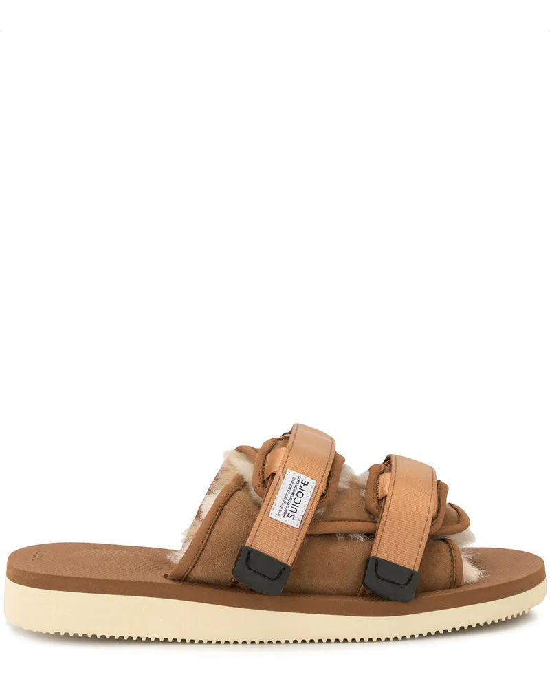 SUICOKE Pantoletten mit Klettverschluss - Braun Braun
