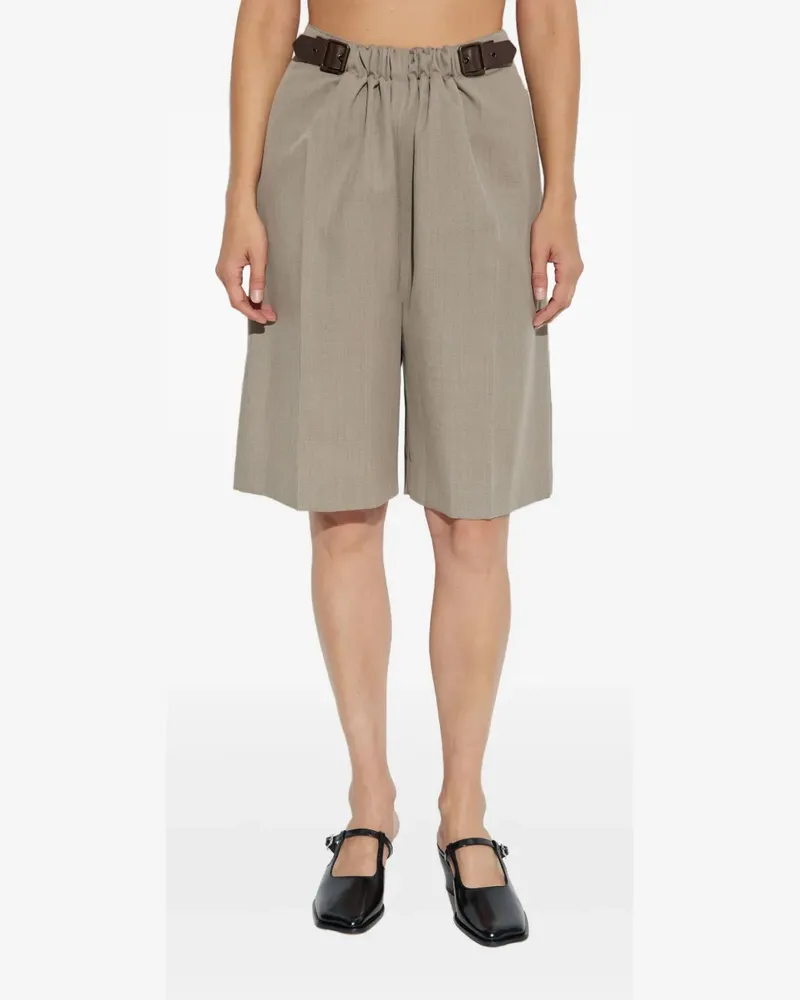 Loewe belted pleated shorts - Nude Nude