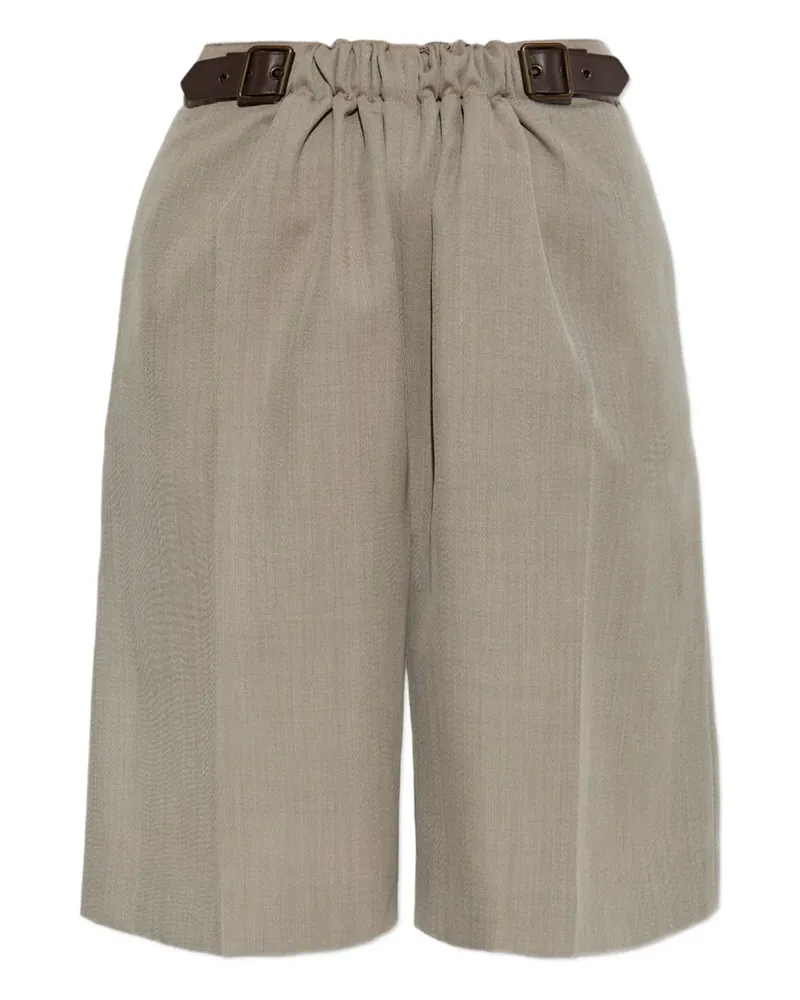 Loewe belted pleated shorts - Nude Nude