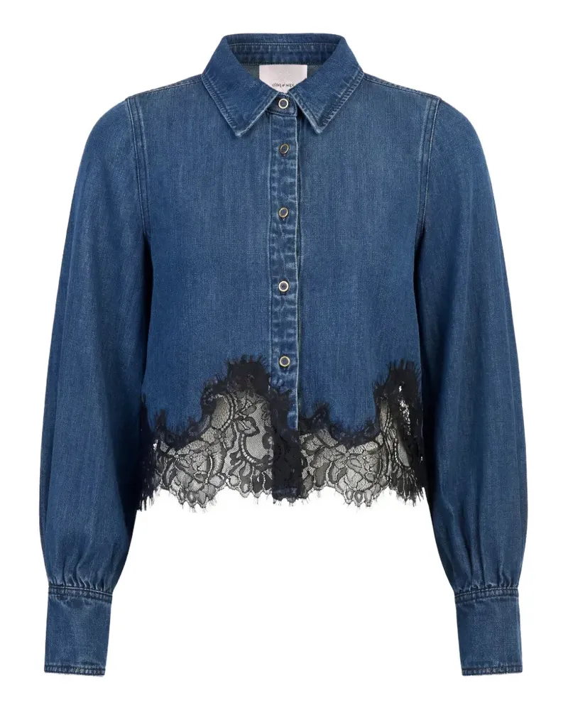 Cinq à Sept Greta Hemd mit Spitzenbesatz - Blau Blau