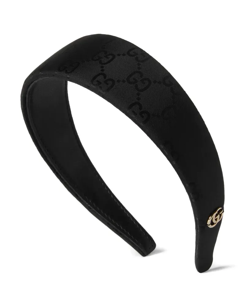 Gucci GGl eather-trim hair band - Schwarz Schwarz