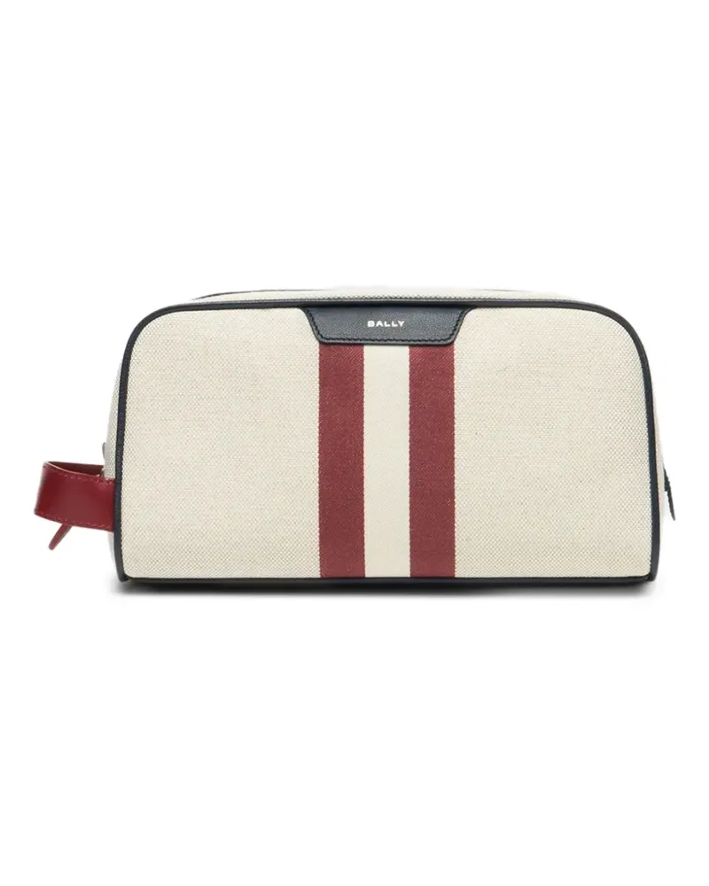 Bally Tennis Collection striped necessaire - Nude Nude