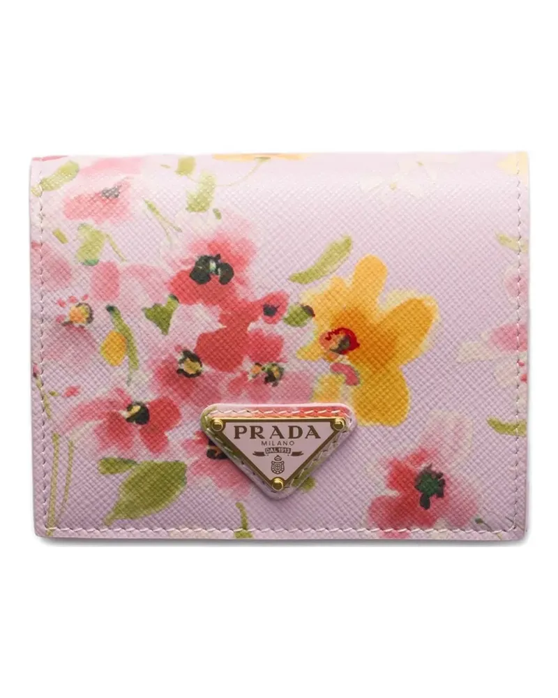 Prada Portemonnaie mit Blumen-Print - Rosa Rosa