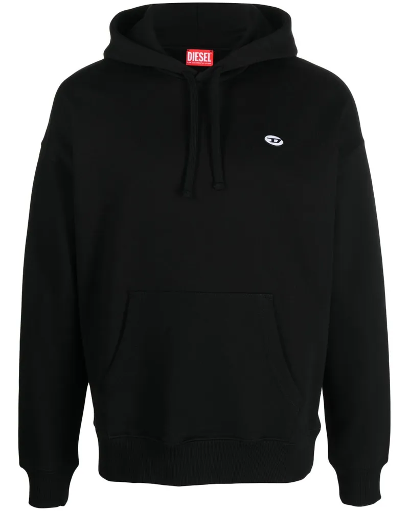 Diesel Hoodie mit Logo-Patch - Schwarz Schwarz