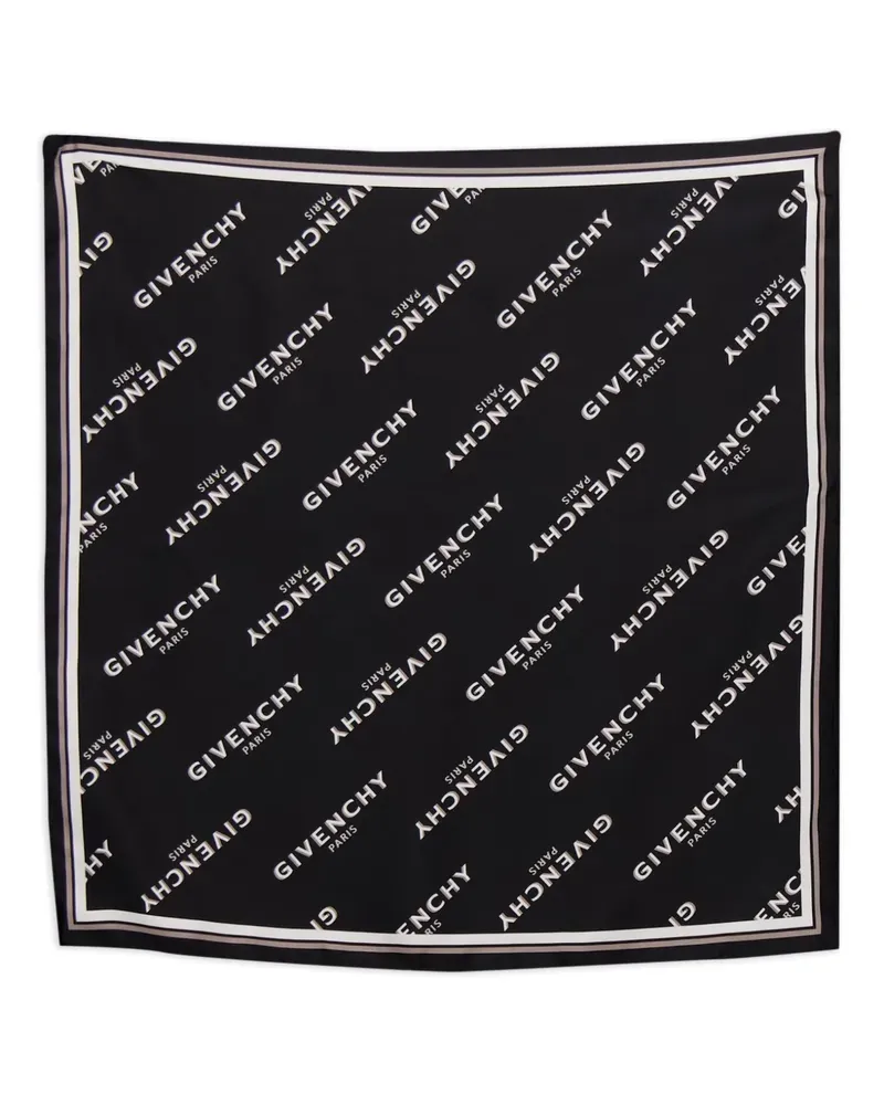 Givenchy Seidenschal mit Logo-Muster - Schwarz Schwarz